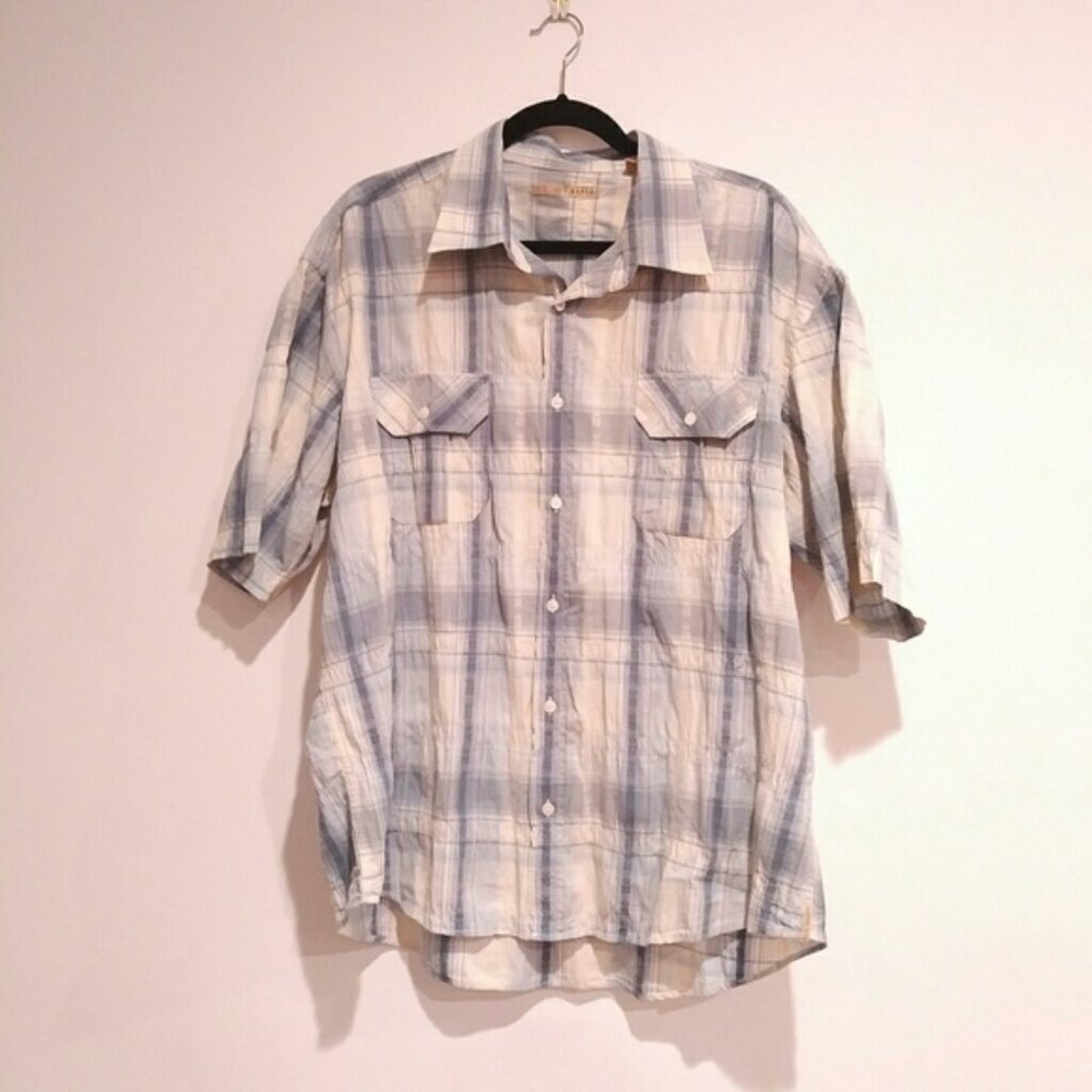 TED BAKER SIZE 7 SHORT SLEEVE BUTTON DOWN